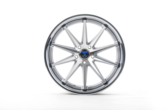 Rohana RC10 Wheel, 19X8.5, 5-114.3, +10, Machine Silver/Chrome Lip - RC1019855114MS10.