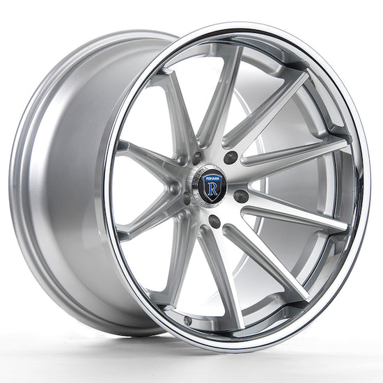 Rohana RC10 Wheel, 20X9, 5-120, +35, Machine Silver/Chrome Lip - RC102095120MS35.
