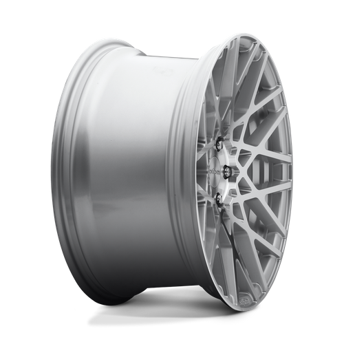 Set of 4: Rotiform R110 Blq Wheel, 18x8.5 +45 Offset 5x112, Gloss Silver Machined - R1101885F8+45