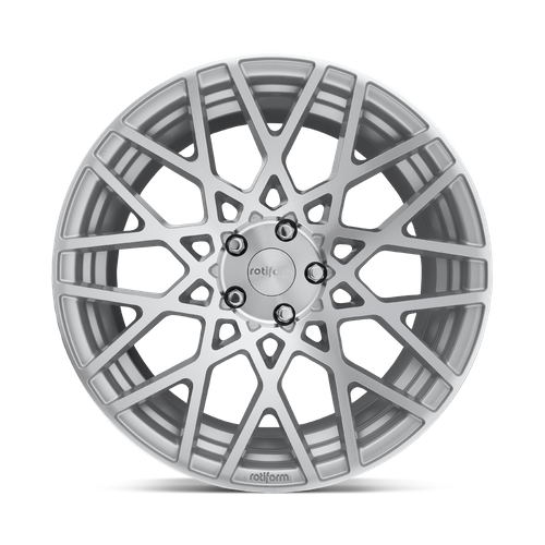 Set of 4: Rotiform R110 Blq Wheel, 18x8.5 +45 Offset 5x112, Gloss Silver Machined - R1101885F8+45