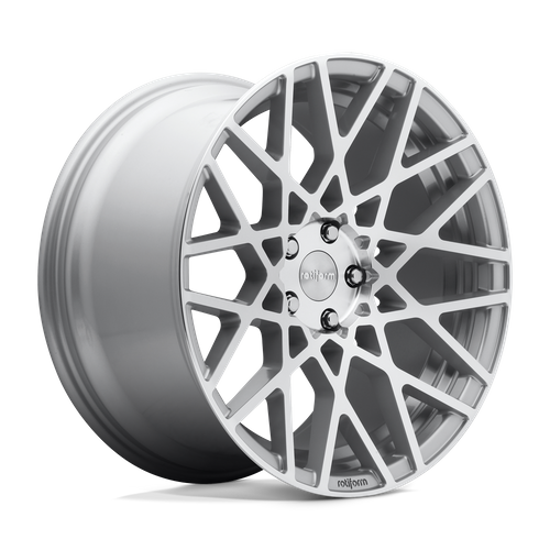 Set of 4: Rotiform R110 Blq Wheel, 18x8.5 +45 Offset 5x112, Gloss Silver Machined - R1101885F8+45