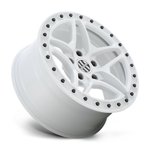 Set of 4: Victor Equipment Berg Wheel, 18x8.0 +10 Offset 5x130, Gloss White With Black Bolts - 1880BRG105130W71