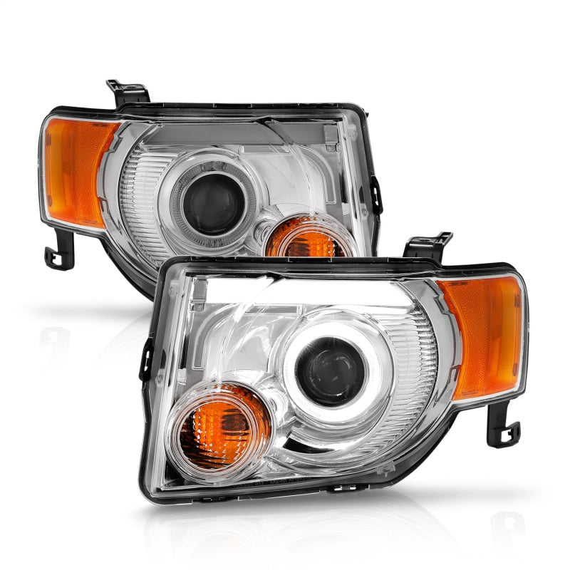 ANZO 2008-2012 Ford Escape Projector Headlights w/ Halo Chrome - 111356