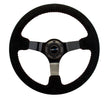 NRG Reinforced Steering Wheel (350mm / 3in. Deep) Blk Suede - RST-036BK-S.