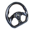 NRG Carbon Fiber Steering Wheel (320mm) Flat Bottom w/Shiny Black - ST-009CF/BK.