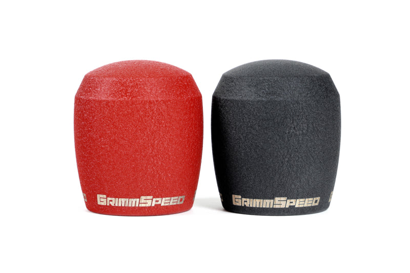 GrimmSpeed Stubby Shift Knob Stainless Steel Red - M12x1.25 - 380003.