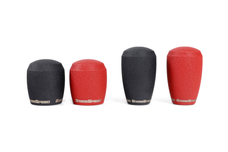 GrimmSpeed Stubby Shift Knob Stainless Steel Red - M12x1.25 - 380003.