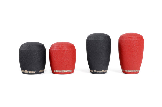 GrimmSpeed Stubby Shift Knob Stainless Steel Red - M12x1.25 - 380003.