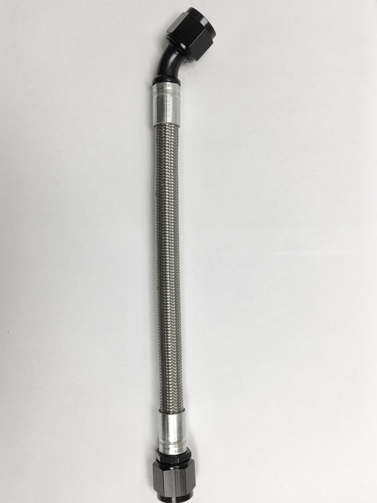 Fragola -10AN PTFE Hose Assembly Straight x 45 Degree 36in - 6010-1-4-36BL.
