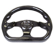 NRG Carbon Fiber Steering Wheel (320mm) Flat Bottom w/Shiny Black - ST-009CF/BK.