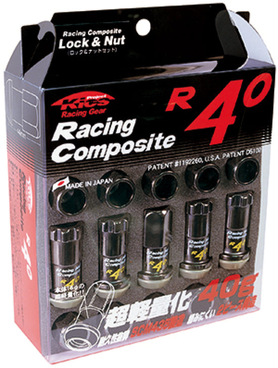 Project Kics 12x1.25 R40 Lug Nuts - Black (16+4 Locks) - KRC13K.