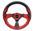 NRG Reinforced Steering Wheel (320mm) Blk w/Red Trim & 5mm - RST-001RD.