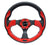NRG Reinforced Steering Wheel (320mm) Blk w/Red Trim & 5mm - RST-001RD.