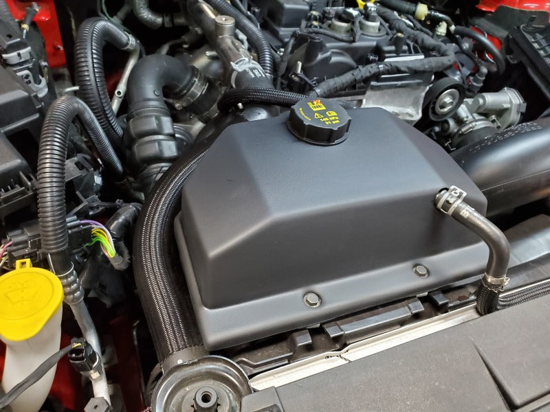 JLT 15-19 Ford Mustang Black Textured Coolant Tank Cover - JLTCTC-FM15