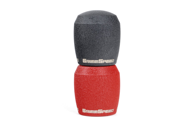 GrimmSpeed Stubby Shift Knob Stainless Steel Red - M12x1.25 - 380003.