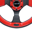 NRG Reinforced Steering Wheel (320mm) Blk w/Red Trim & 5mm - RST-001RD.