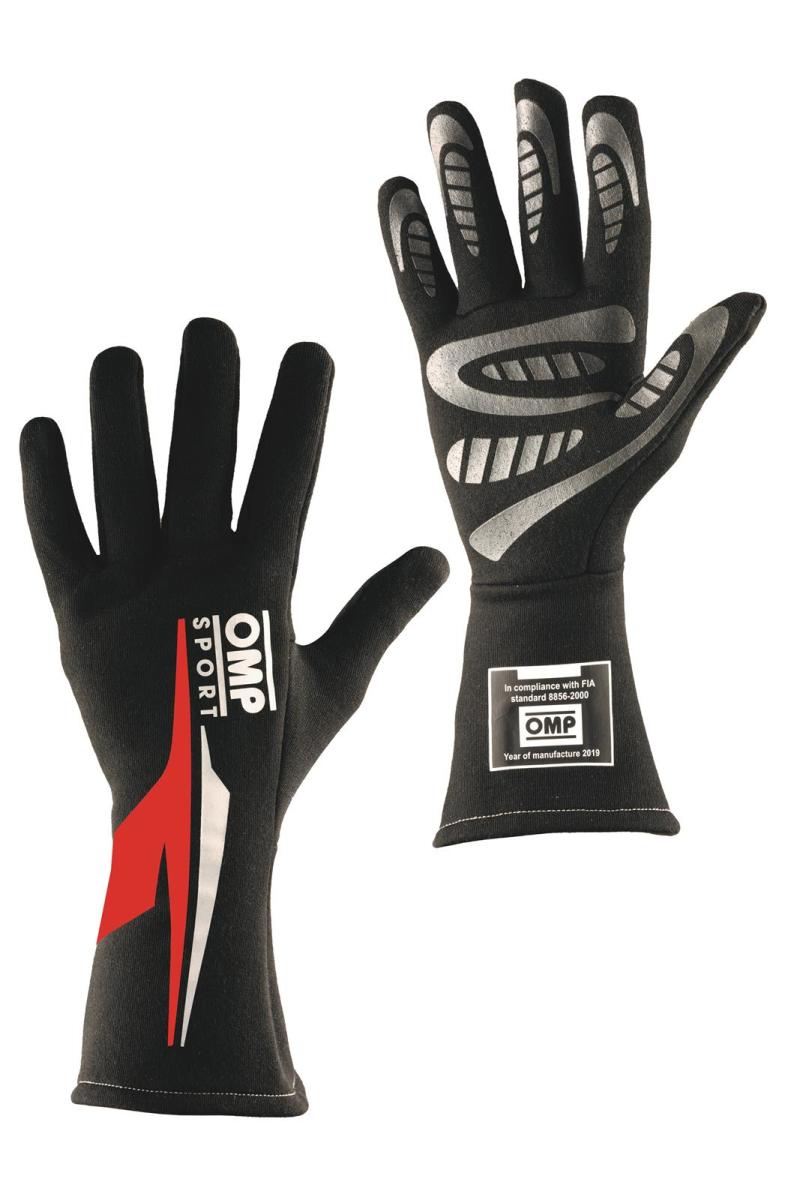 OMP Os 60 Gloves Black/Red L (Fia/Sfi) - IB/762E/NR/L