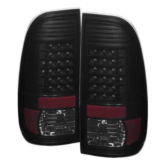 Xtune Ford Super Duty 08-15 LED Tail Lights Black Smoke - 9027697.
