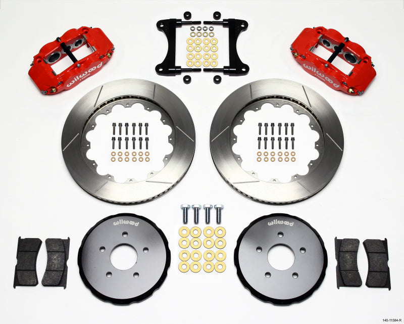 Wilwood Narrow Superlite 6R Front Hat Kit 14.00in Red Nissan - 140-11584-R.