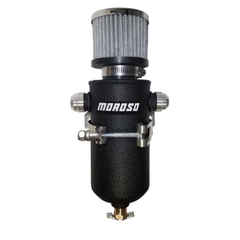 Moroso 10AN Male Fittings Catch Can Breather Tank - Black - 85752