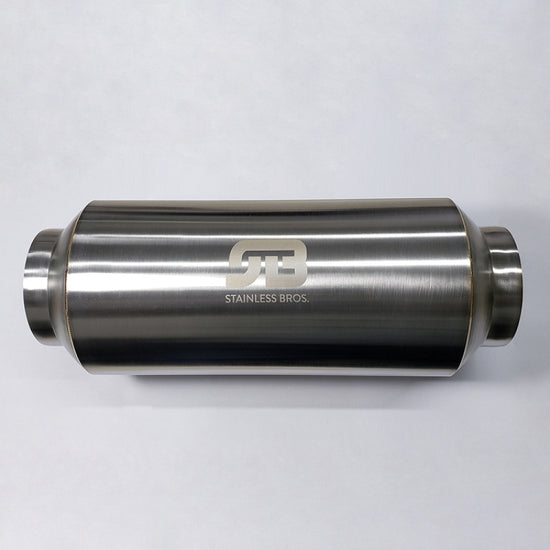 Stainless Bros 2.50in x 17in OAL Lightweight Muffler - Matte - 615-06323-0000.