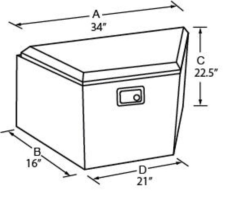 Tradesman Aluminum Trailer Tongue Storage Box (21in.) - Brite - 6134T