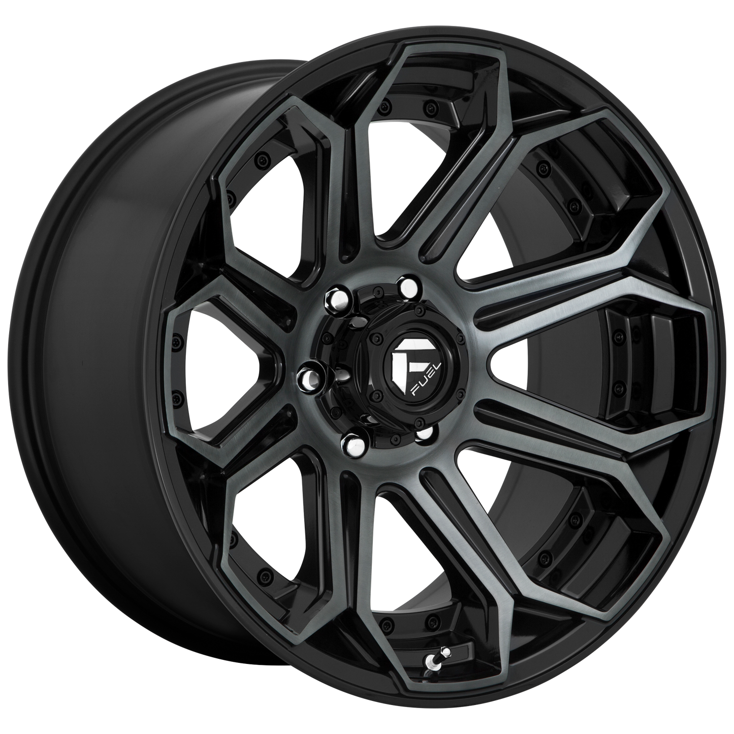 Set of 4: Fuel D704 Siege Wheel, 20x9.0 +1 Offset 6x139.7, Gloss Machined Double Dark Tint - D70420908450