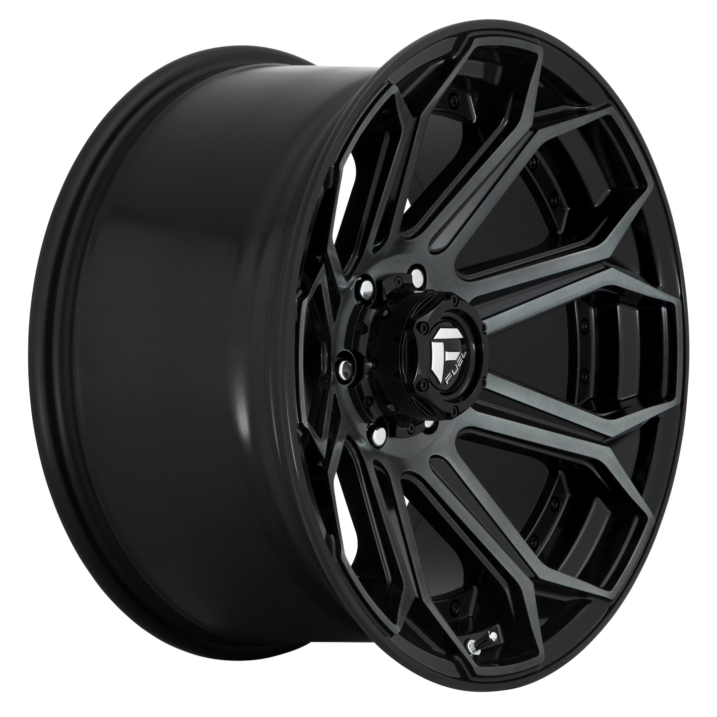 Set of 4: Fuel D704 Siege Wheel, 20x9.0 +1 Offset 6x139.7, Gloss Machined Double Dark Tint - D70420908450