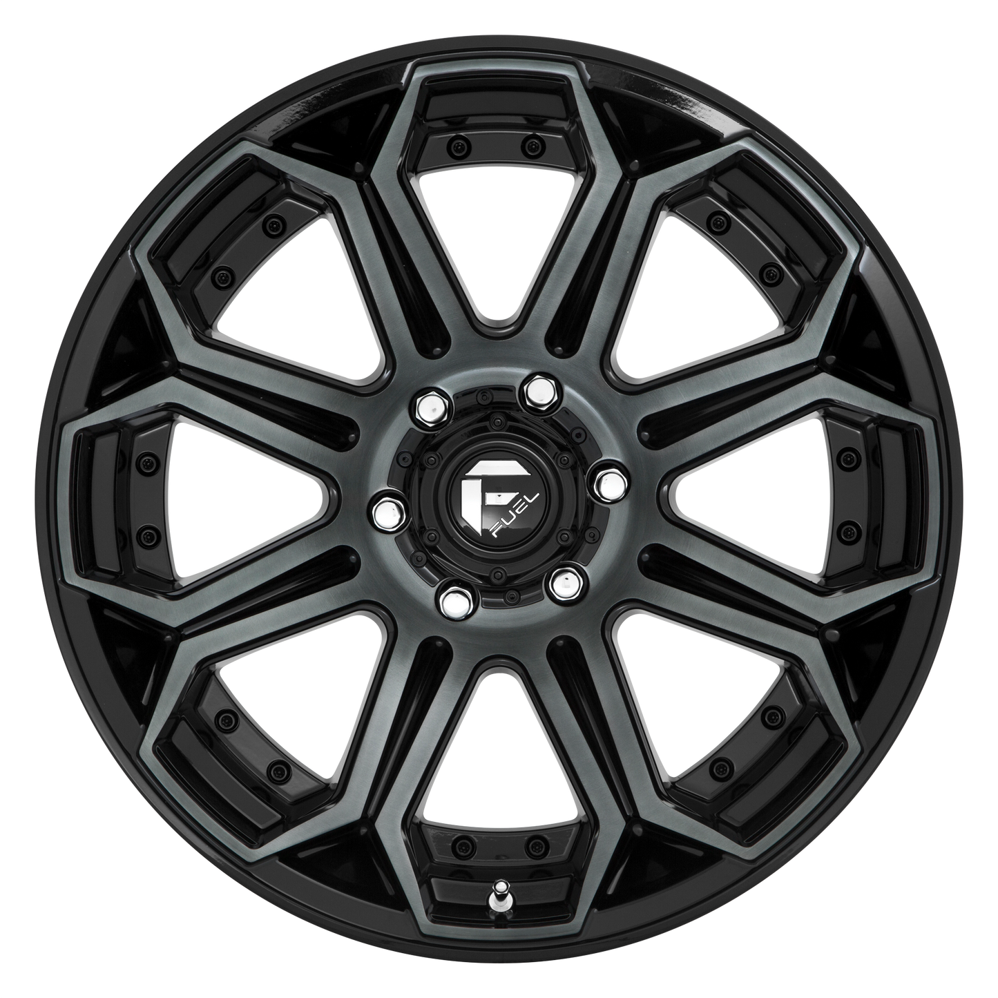 Set of 4: Fuel D704 Siege Wheel, 20x9.0 +1 Offset 6x139.7, Gloss Machined Double Dark Tint - D70420908450