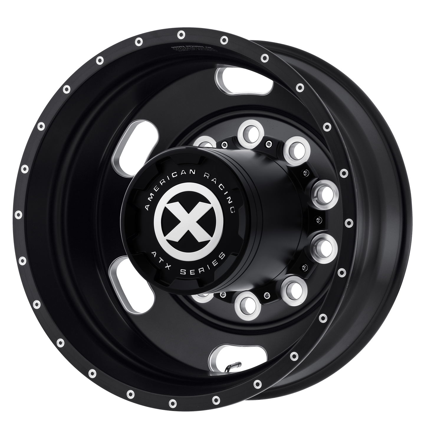 Set of 4: ATX Ao402 Indy Wheel, 22x8.25 -167 Offset 10x285.75, Satin Black Milled Rear - AO40222510902