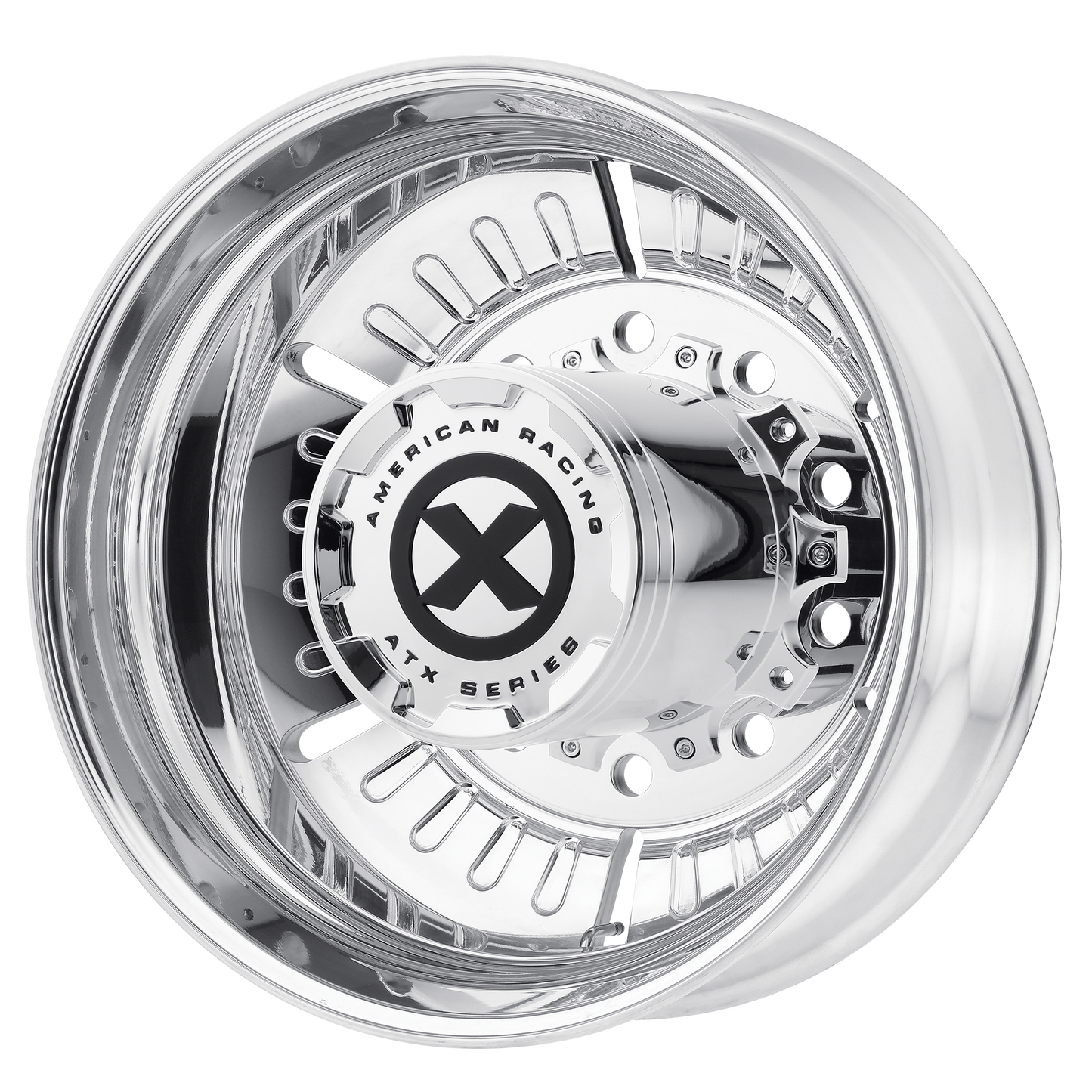 Set of 4: ATX Ao403 Roulette Wheel, 22x8.25 -168 Offset 10x285.75, Polished Rear - AO40322510102
