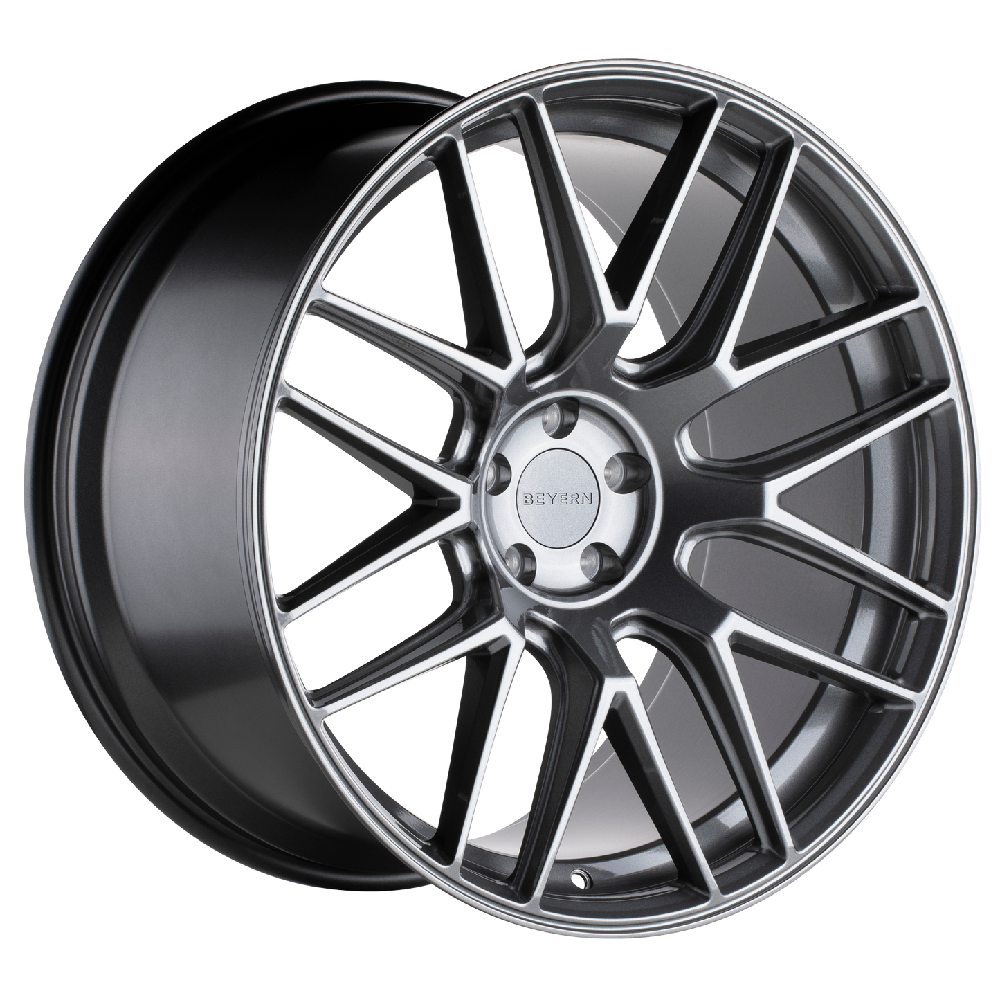 Set of 4: Beyern Autobahn Wheel, 22x10.5 +32 Offset 5x120, Gloss Gunmetal - 2205ATB325120G74