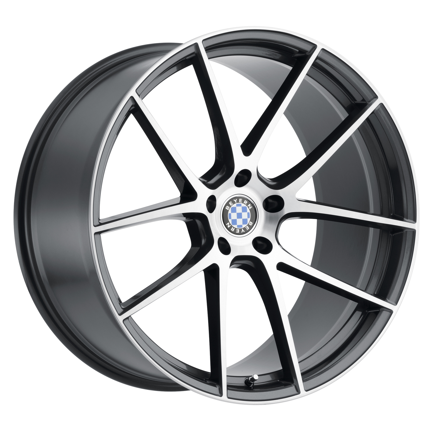Set of 4: Beyern Ritz Wheel, 18x10.0 +20 Offset 5x120, Gloss Gunmetal W/ Brushed Face - 1810BFT205120G72