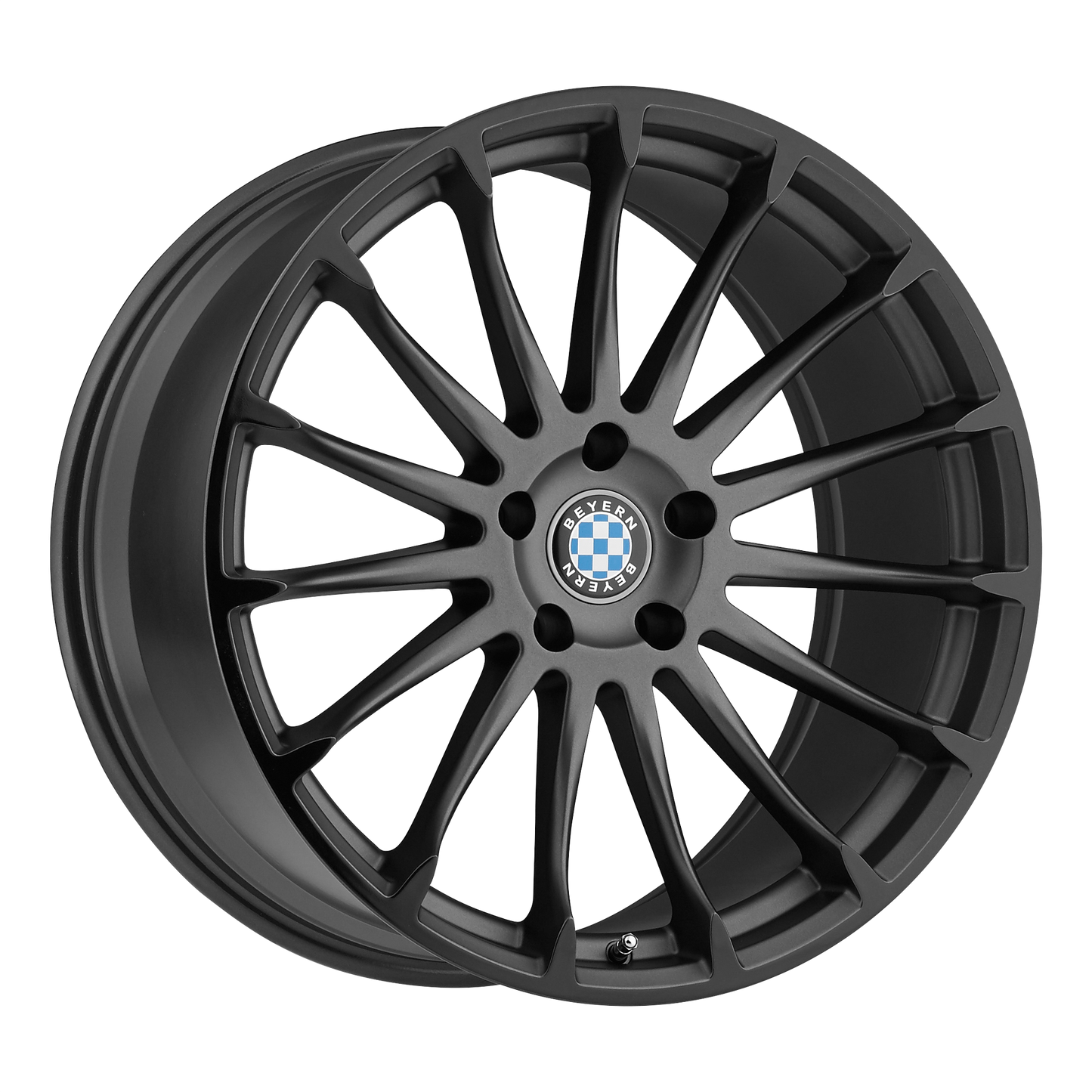 Set of 4: Beyern Aviatic Wheel, 20x10.0 +20 Offset 5x120, Matte Gunmetal W/ Gloss Black Lip - 2010BYA205120B72