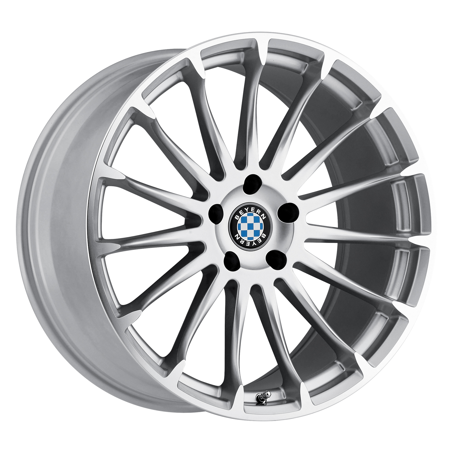 Set of 4: Beyern Aviatic Wheel, 20x10.0 +25 Offset 5x120, Silver W/ Mirror Cut Face - 2010BYA255120S74