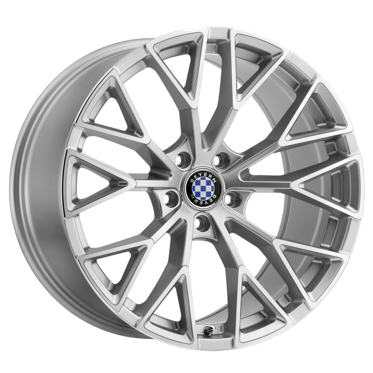 Set of 4: Beyern Antler Wheel, 17x9.0 +20 Offset 5x120, Silver W/ Mirror Cut Face - 1790BYL205120S74