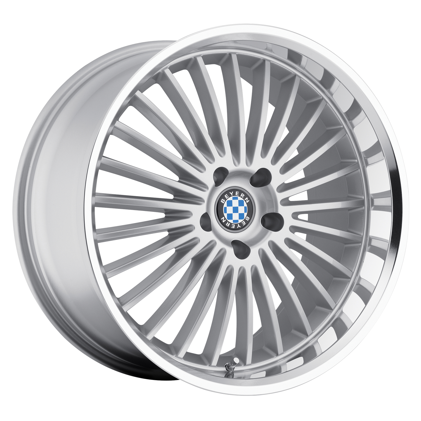 Set of 4: Beyern Multi Wheel, 18x9.5 +25 Offset 5x120, Silver W/ Mirror Cut Lip - 1895BYT255120S74