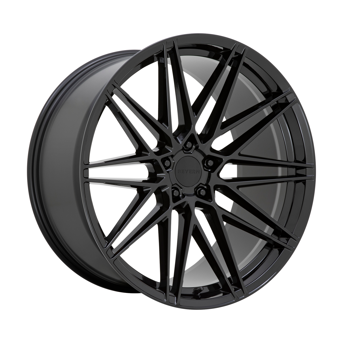 Set of 4: Beyern Damon Wheel, 18x9.5 +45 Offset 5x120, Gloss Black - 1895DMN455120B74