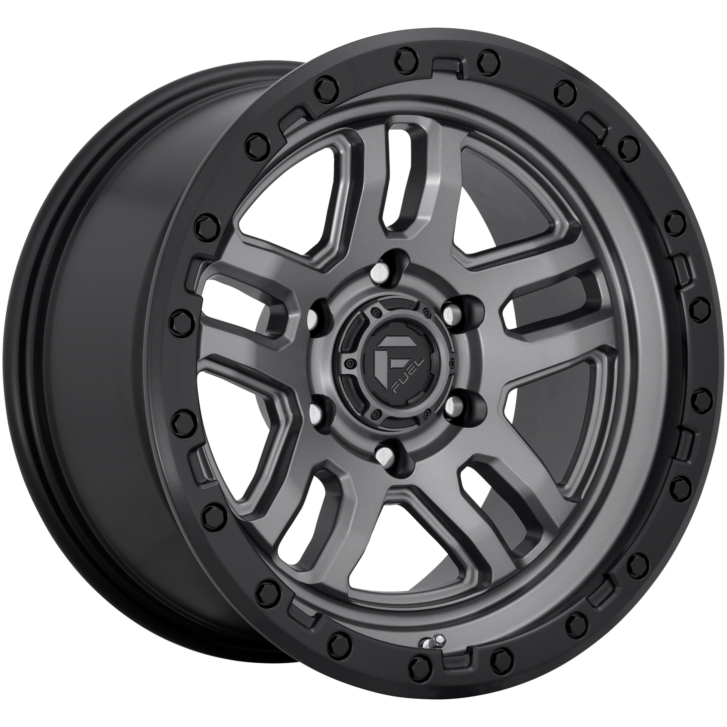 Set of 4: Fuel D701 Ammo Wheel, 17x9.0 +1 Offset 5x127, Matte Gun Metal Black Bead Ring - D70117907550