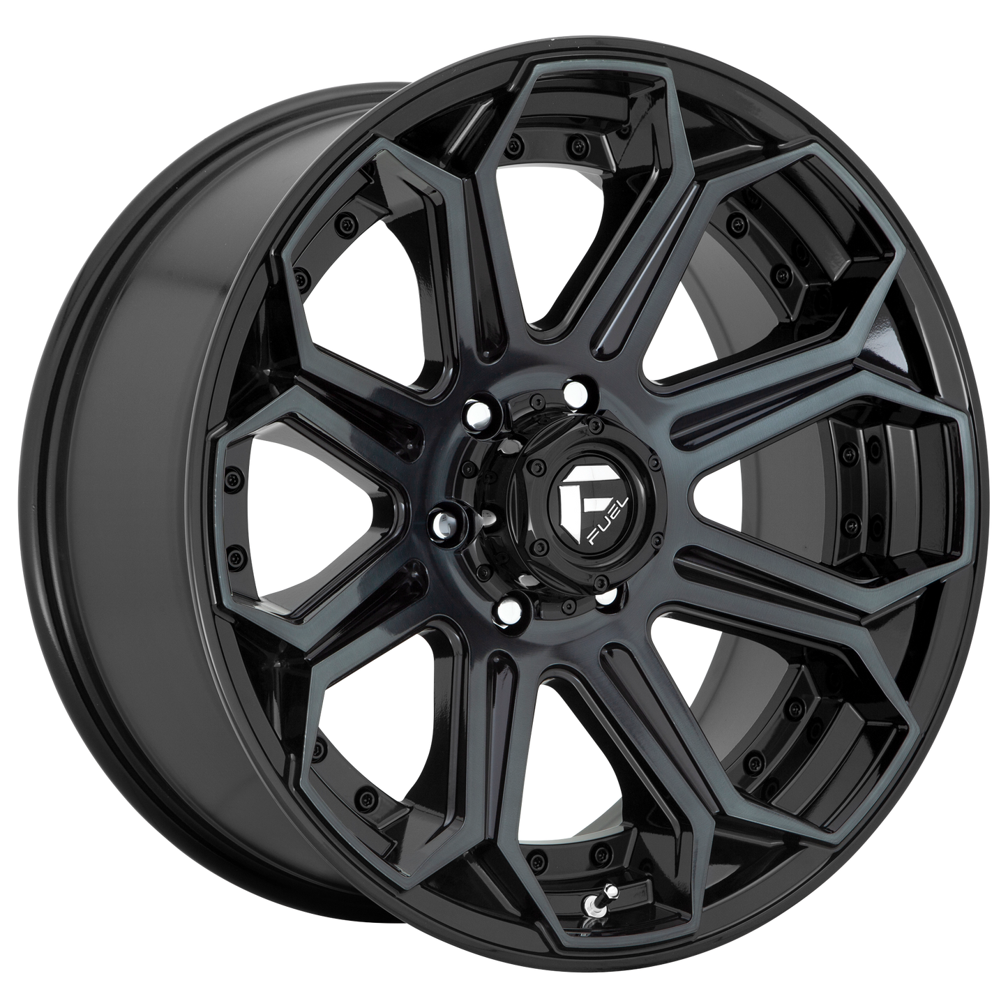 Set of 4: Fuel D704 Siege Wheel, 20x9.0 +1 Offset 6x139.7, Gloss Machined Double Dark Tint - D70420908450