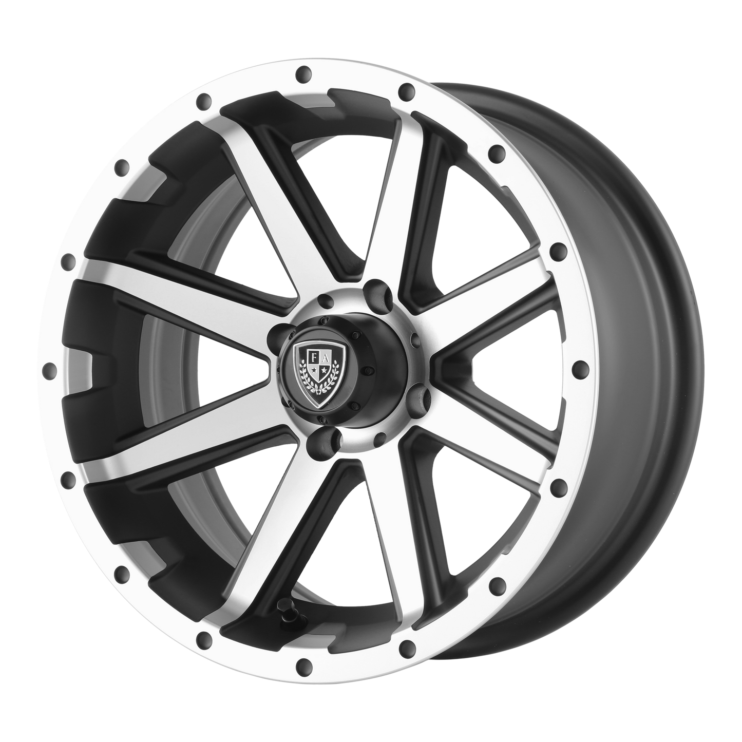 Set of 4: Fairway Alloys Fa136 Rebel Wheel, 14x6.5 -23 Offset 4x101.6, Machined Matte Black - FA-136-M
