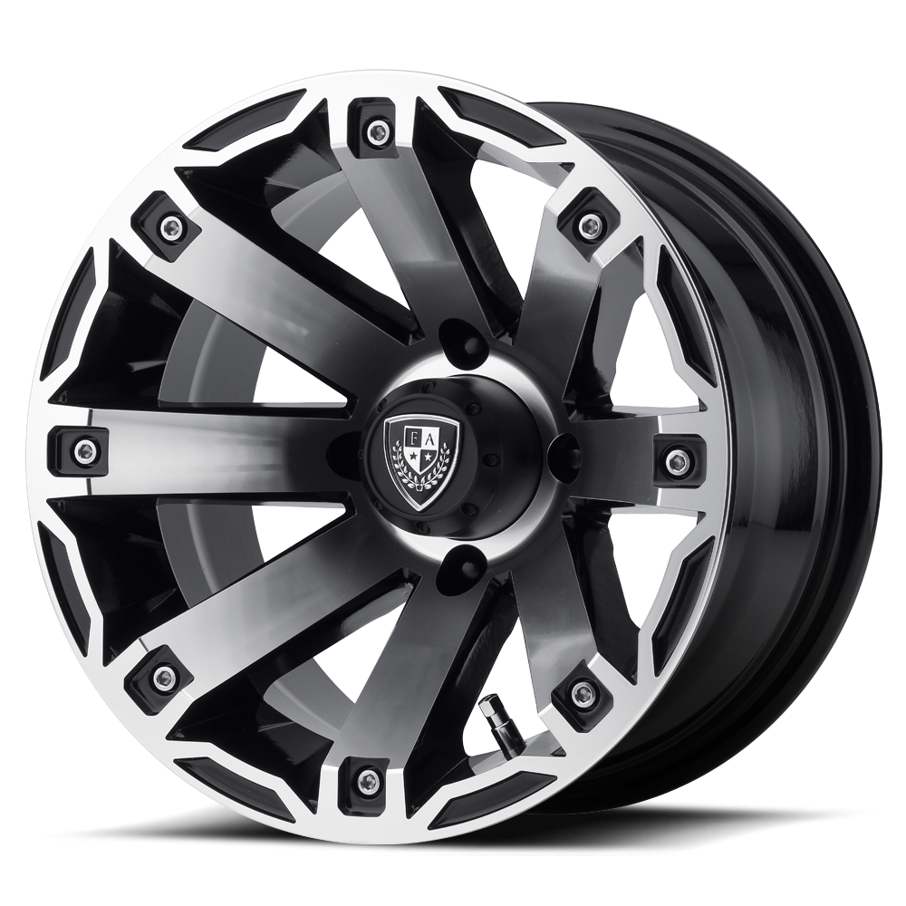 Set of 4: Fairway Alloys Fa143 Rage Wheel, 12x7.0 -47 Offset 4x101.6, Machined Gloss Black - FA-143-M