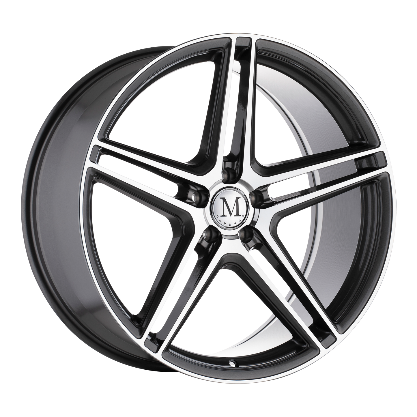 Set of 4: Mandrus Bremen Wheel, 19x9.5 +49 Offset 5x112, Gloss Gunmetal W/ Mirror Cut Face - 1995BMN495112G66
