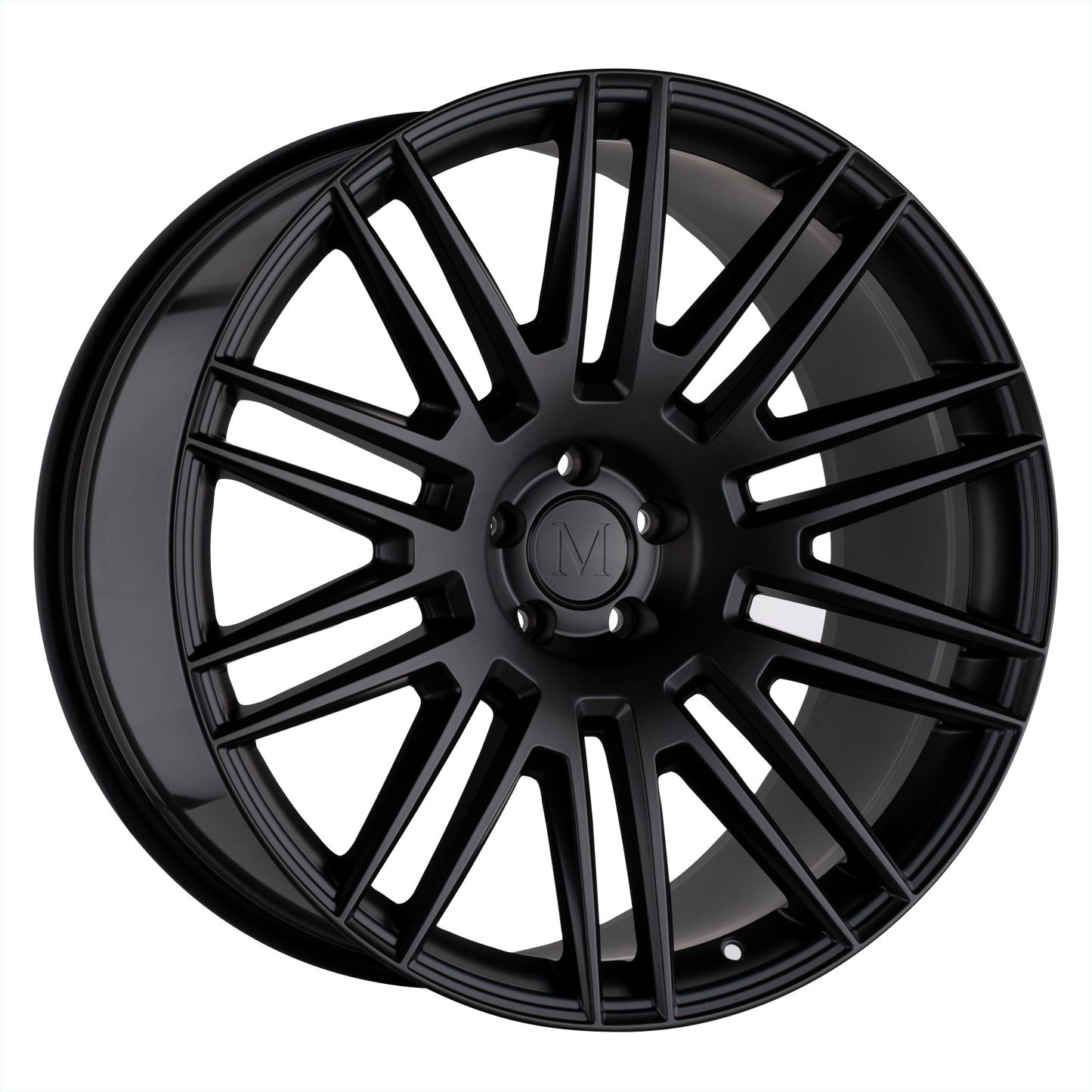 Set of 4: Mandrus Estate Wheel, 21x9.5 +48 Offset 5x112, Matte Black - 2195EST485112M66