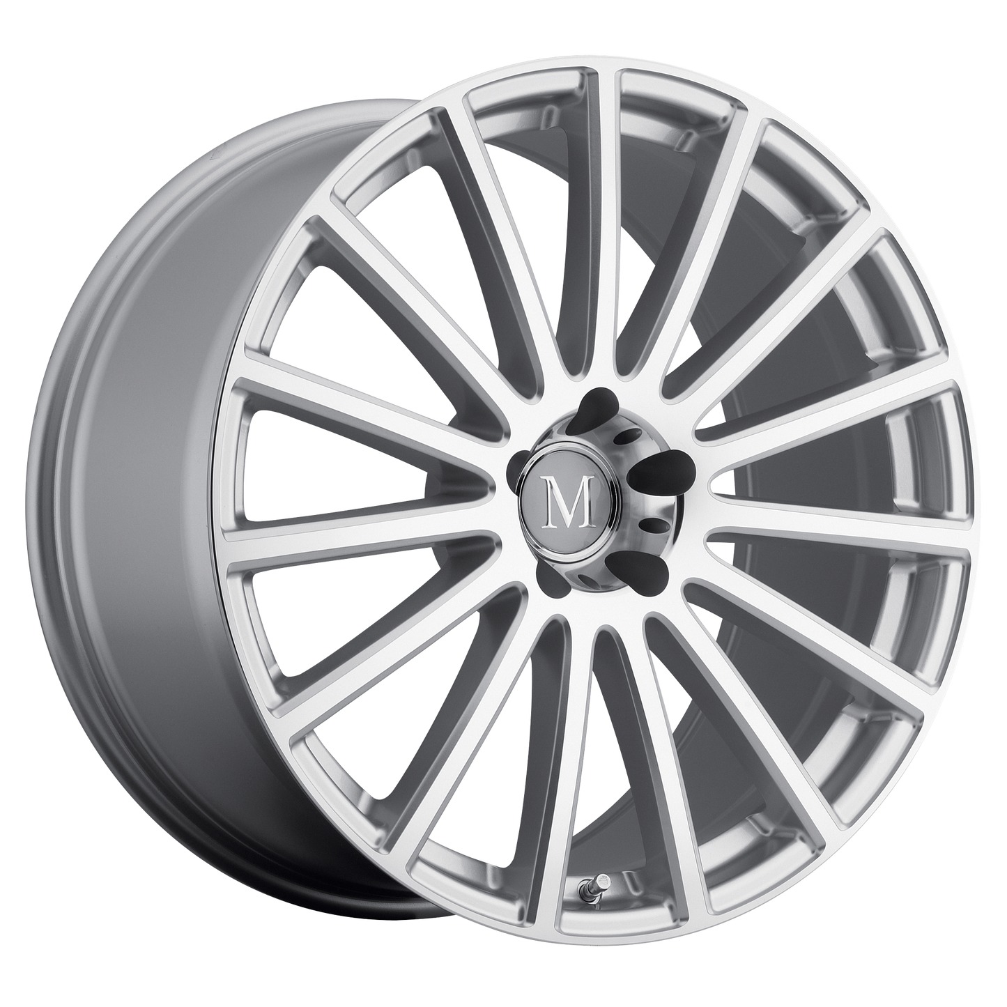Set of 4: Mandrus Rotec Wheel, 20x9.0 +18 Offset 5x112, Silver W/ Mirror Cut Face - 2090MAC185112S66