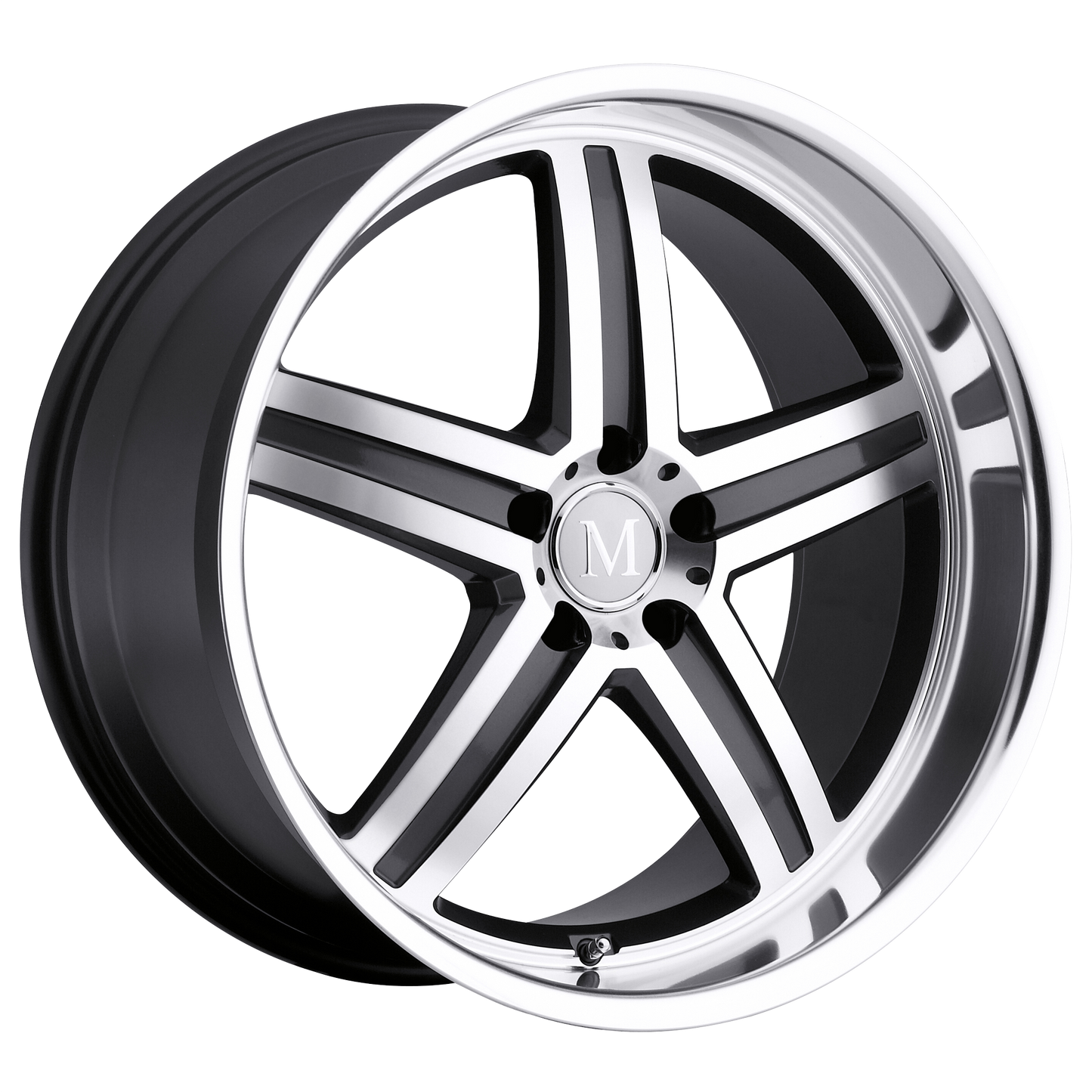 Set of 4: Mandrus Mannheim Wheel, 22x10.5 +42 Offset 5x112, Gunmetal W/ Mirror Cut Face & Lip - 2205MAH425112B66