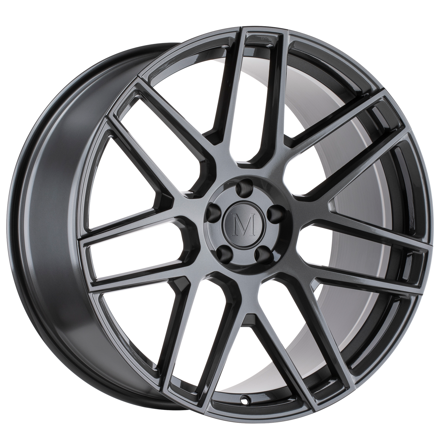 Set of 4: Mandrus Miglia Wheel, 20x10.0 +45 Offset 5x112, Gloss Gunmetal Rf - 2010MGL455112G66
