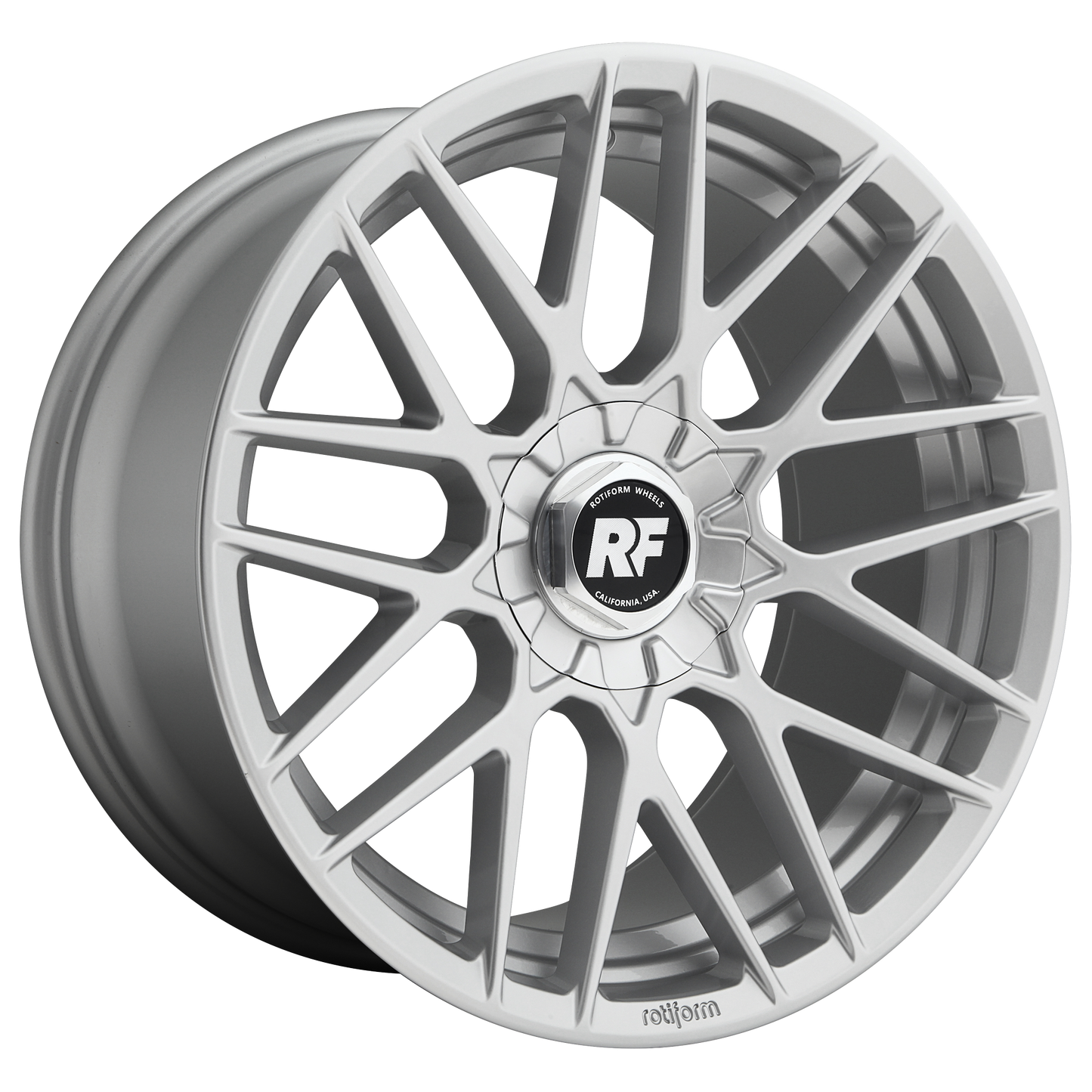 Set of 4: Rotiform R140 Rse Wheel, 19x8.5 +45 Offset 5x108/5x114.3, Gloss Silver - R140198502+45