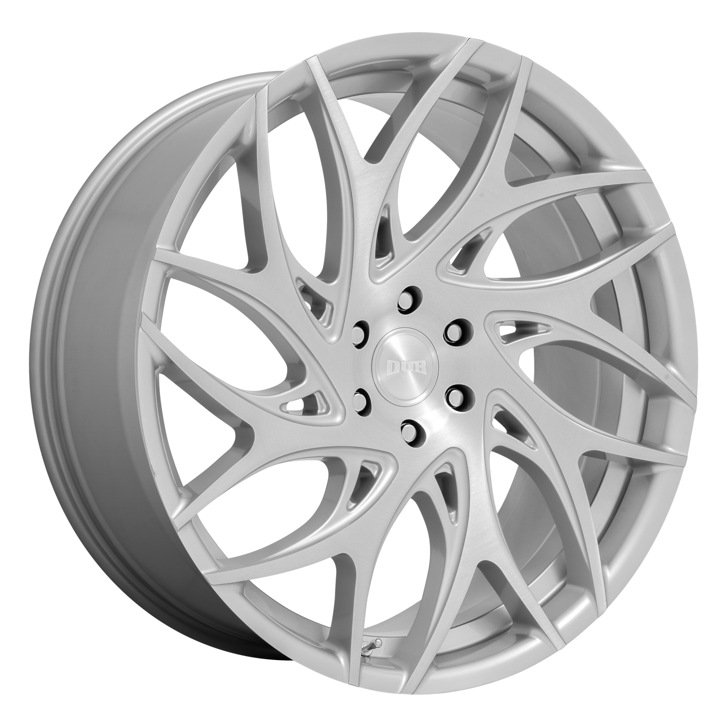 Set of 4: DUB S261 G.O.A.T. Wheel, 20x9.0 +35 Offset 5x120, Silver Brushed Face - S261209021+35