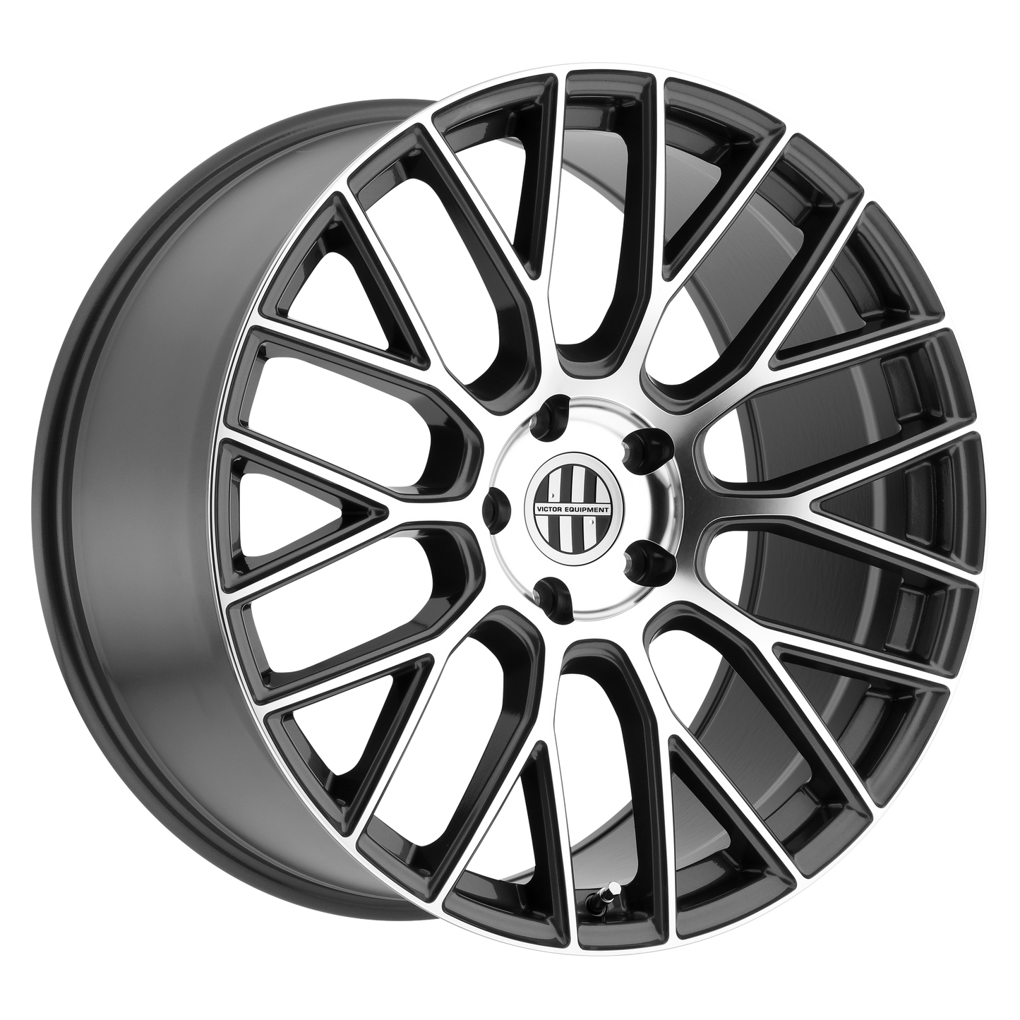 Set of 4: Victor Equipment Stabil Wheel, 21x11.0 +40 Offset 5x130, Gunmetal W/ Mirror Cut Face - 2111VIA405130G71